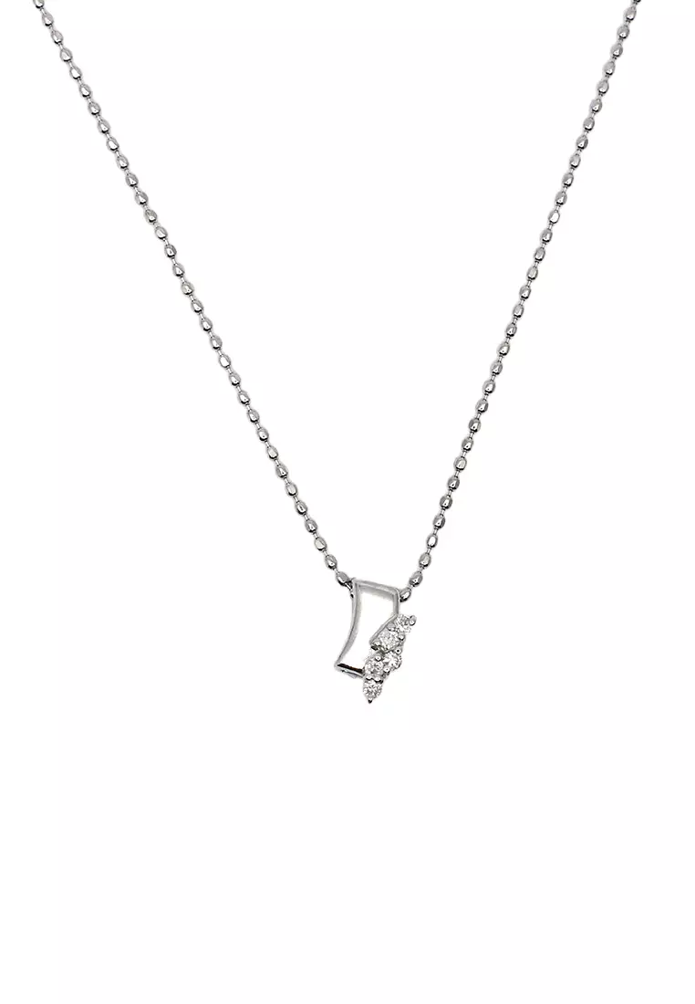 18K White Gold Necklace with Diamonds