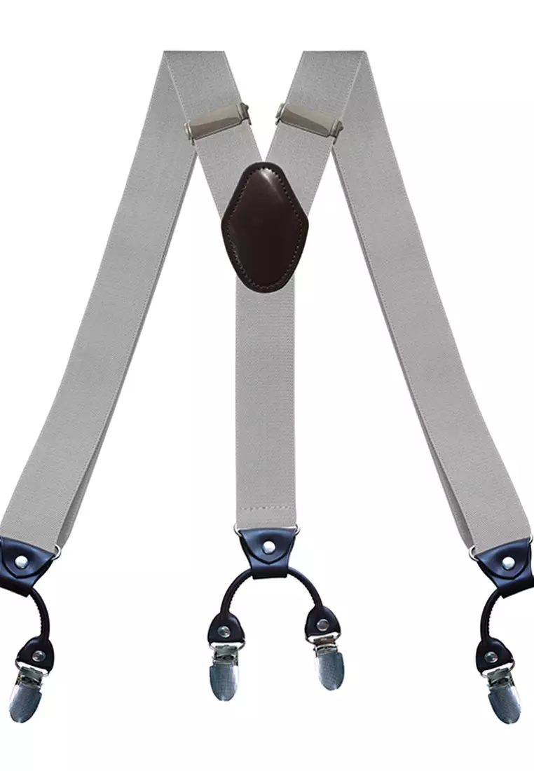 Men's Adjustable Elastic 6 Clips Suspenders