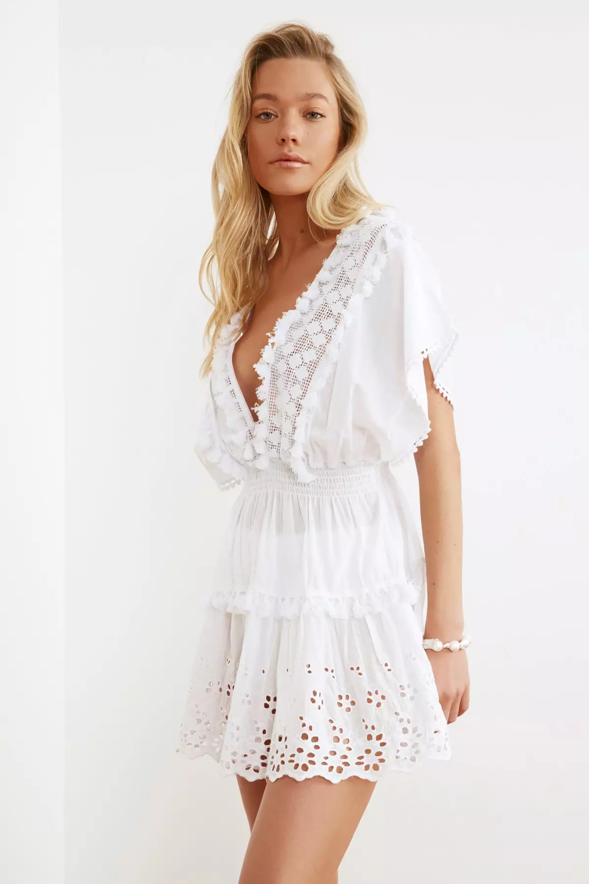 Open Lace Mini Dress