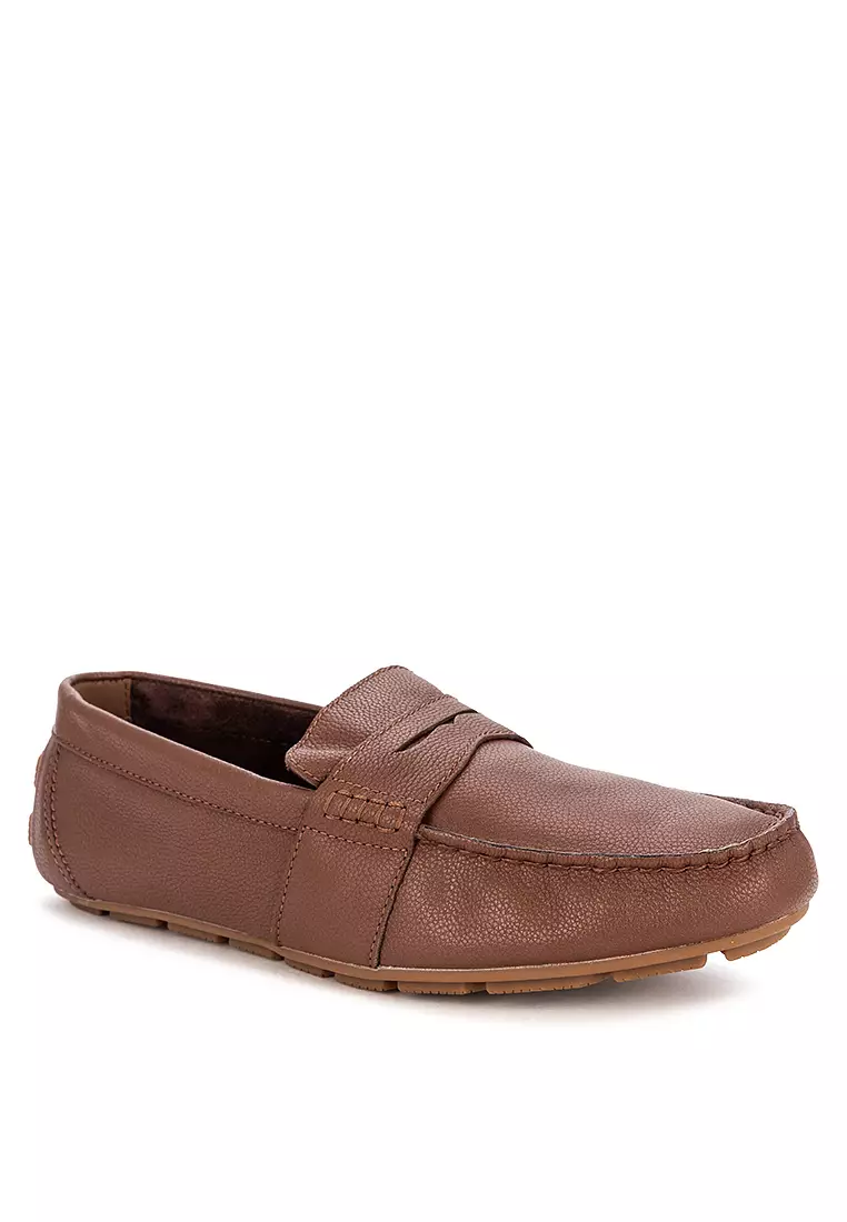 Men's Wave Driver Penny Loafers Brown