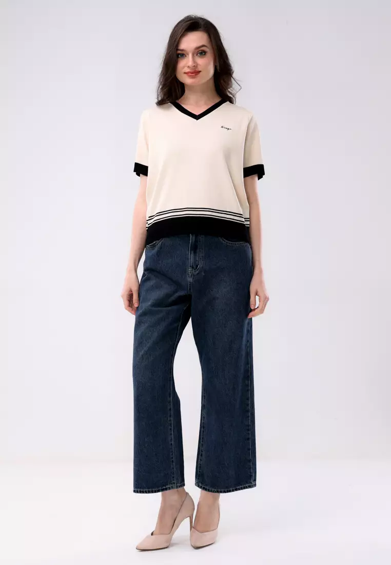 Knitted Short Sleeve Blouse