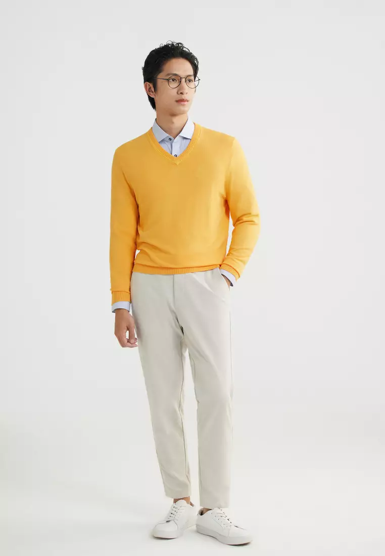 Outer V Neck Dry Touch Compact Sweater