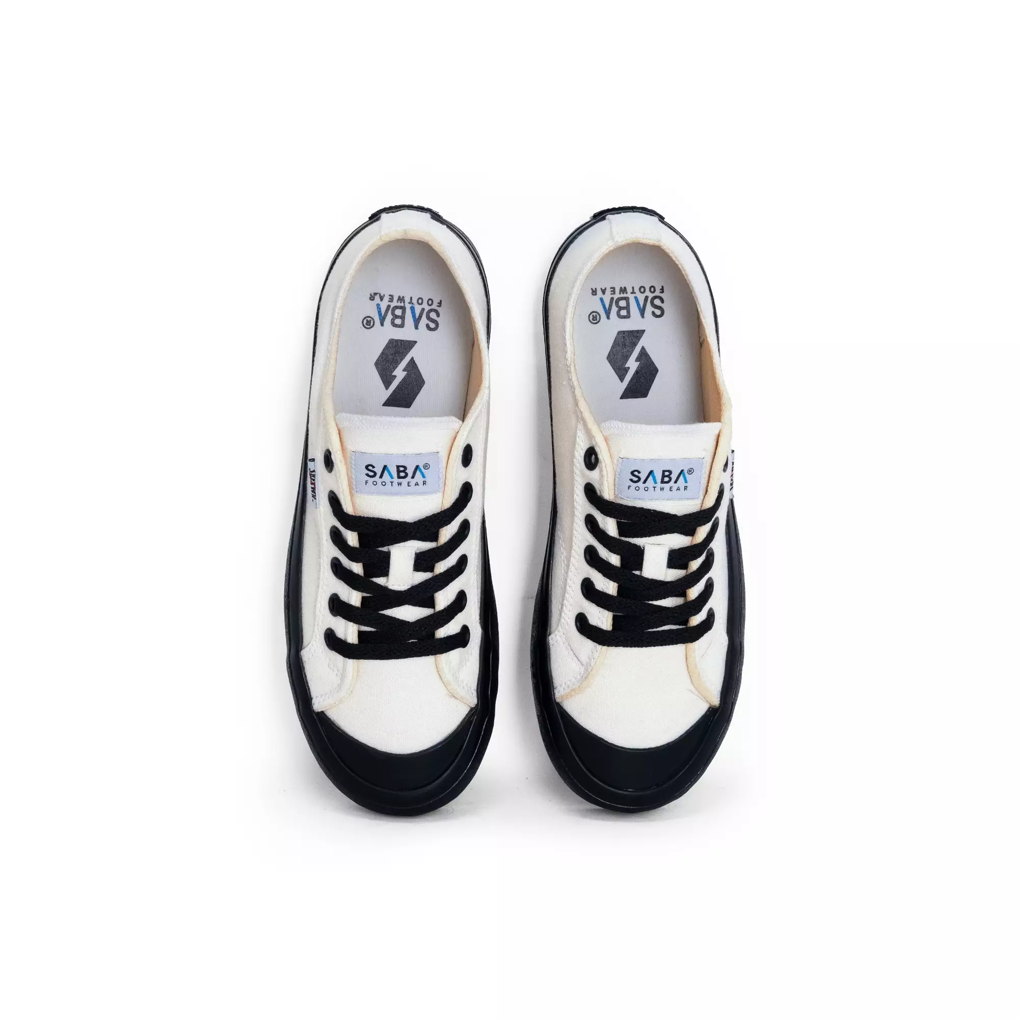 SABA Basic Off White Black - Sepatu Sneakers Casual Pria Wanita