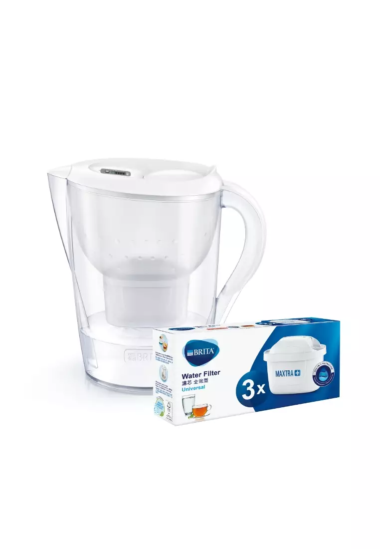 BRITA Marella 3.5L water filter jug with pack 6 filter - white, white Fixed  Size