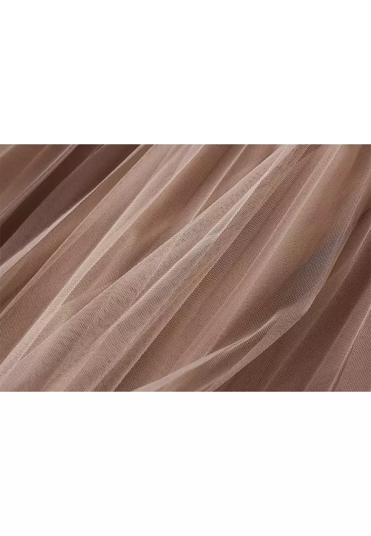 Spring/Summer High Waist Lace Stitching Mesh Skirt AF8585