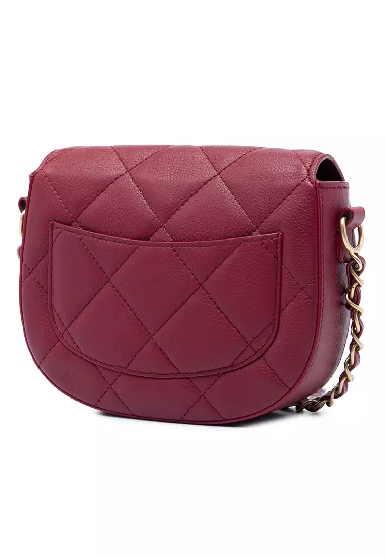 Pre-Loved Chanel Quilted Calfskin Camellia Turn Lock Flap