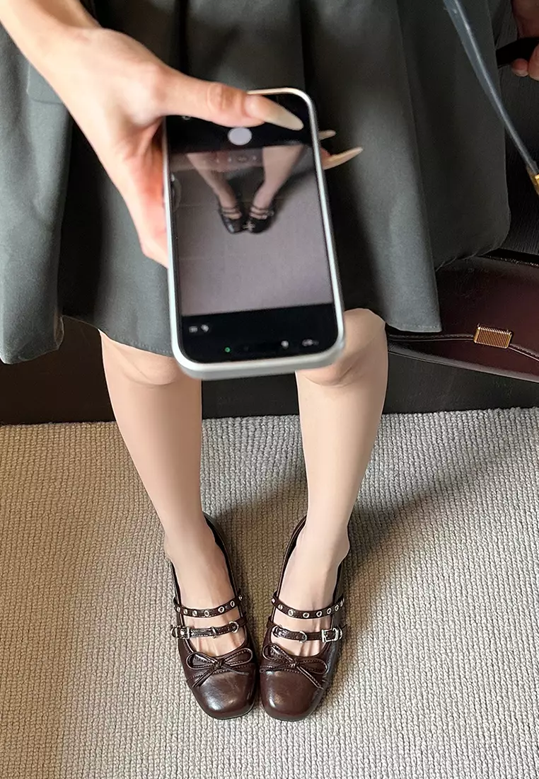 Bowknot Elevated Heel Mary Jane Shoes WW619-2