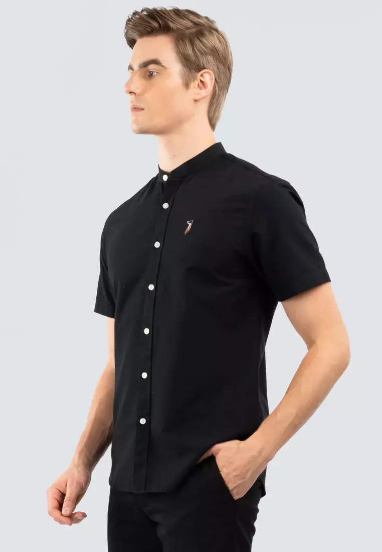 Polo Haus - Men’s Cotton Mix Signature Fit Mandarin Collar Short Sleeve MBSSE003