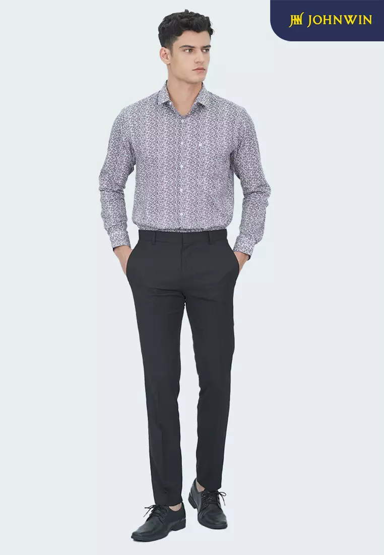 Johnwin - Kemeja Formal - Full Motif - Single Pocket - Regular Fit - Multi Color - FSH.650.K251.1002.C-L/S