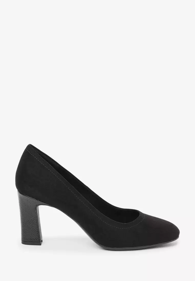 Buy NEXT Forever Comfort® Round Toe Block Heel Court Shoes Online ...