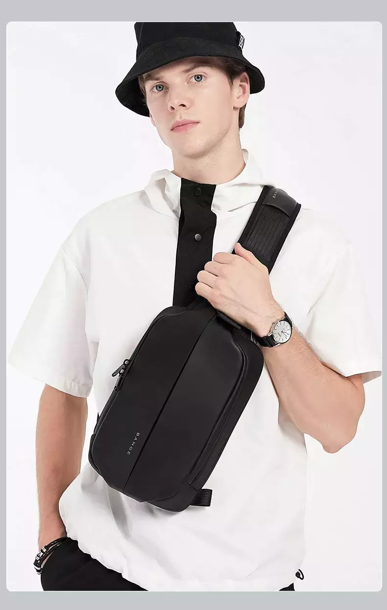 Bange BG7210 Tas Selempang Sling Bag Pria - BLACK