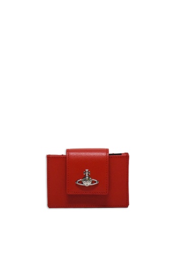 Vivienne Westwood red PIMLICO CARD HOLDER WITH STRAP C038FAC33ADF6FGS_1