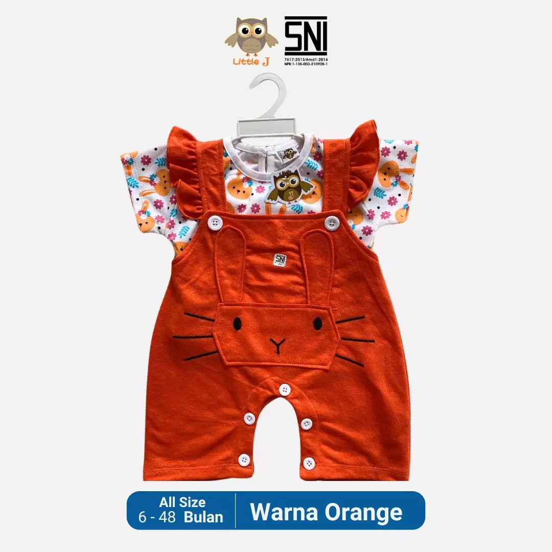 Little J - Overall and Bodysuit Set - Set Pakaian Bayi Perempuan (Kuningh)