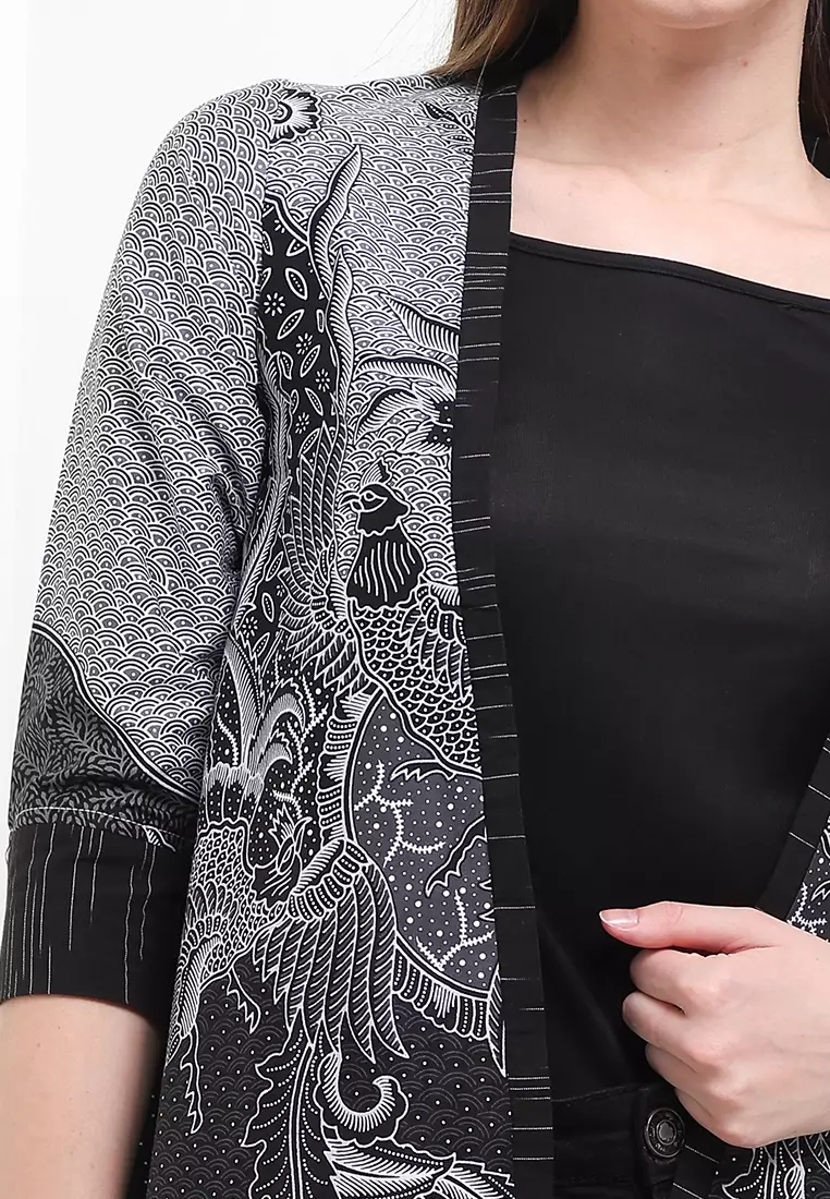 Outer Cardigan Vest Atasan Wanita Ravenia Lengan Panjang Black