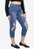 MISSGUIDED blue Petite Riot Knee Rip Mom Jeans EDE2CAA9B786F9GS_1