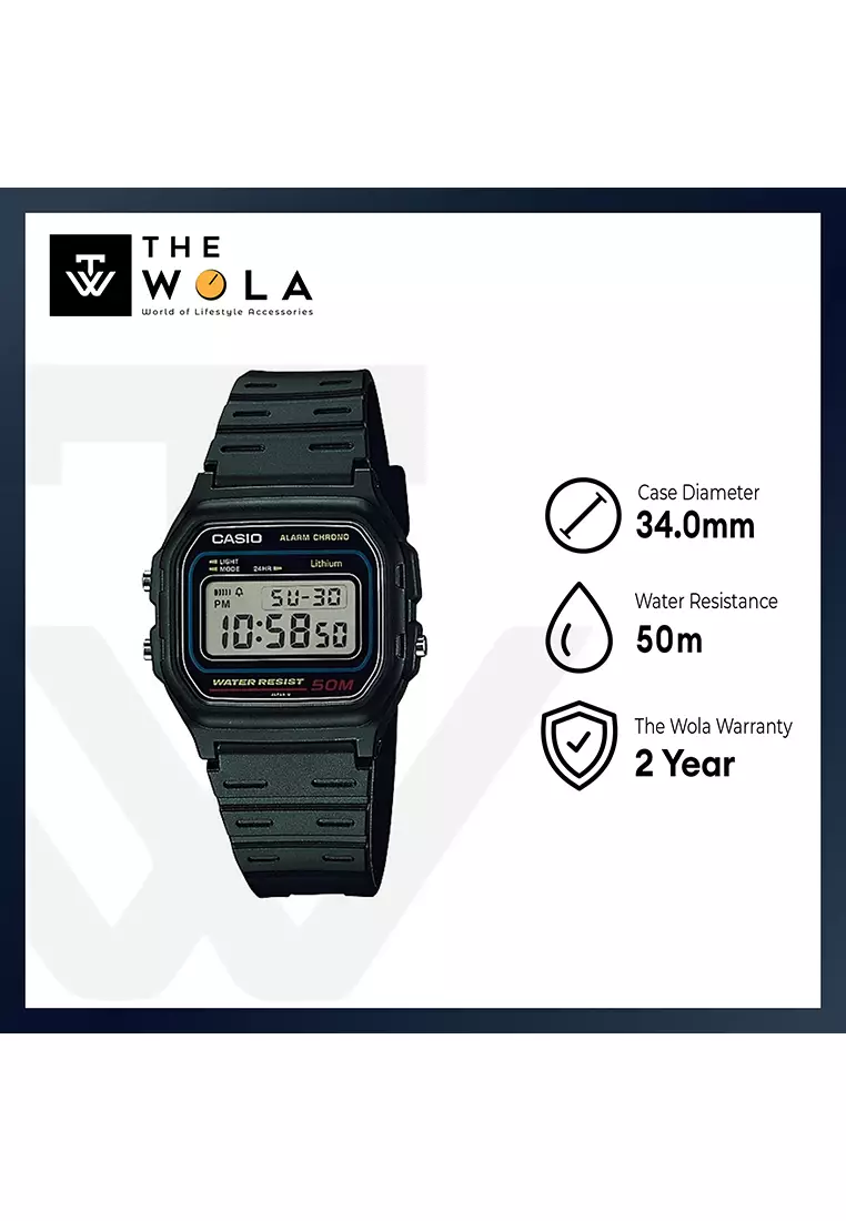 Men Digital Watch W-59-1VQ Black Resin Strap
