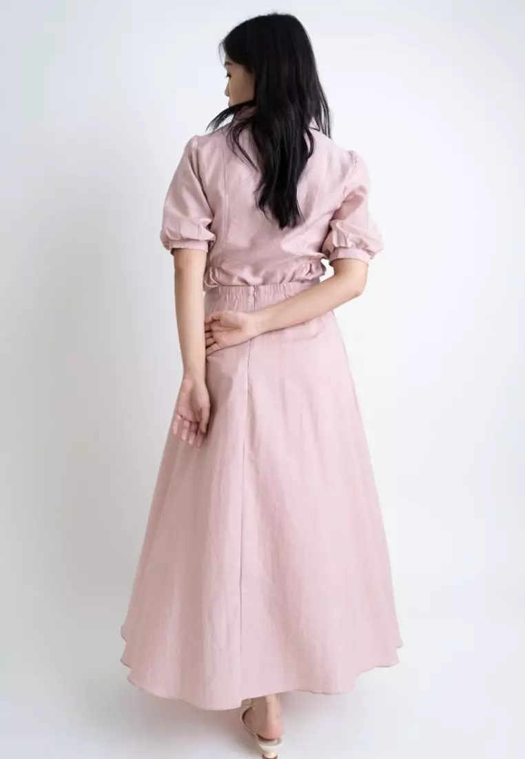 MAXI FLARE SKIRT WITH ELASTICITY WAISTBAND