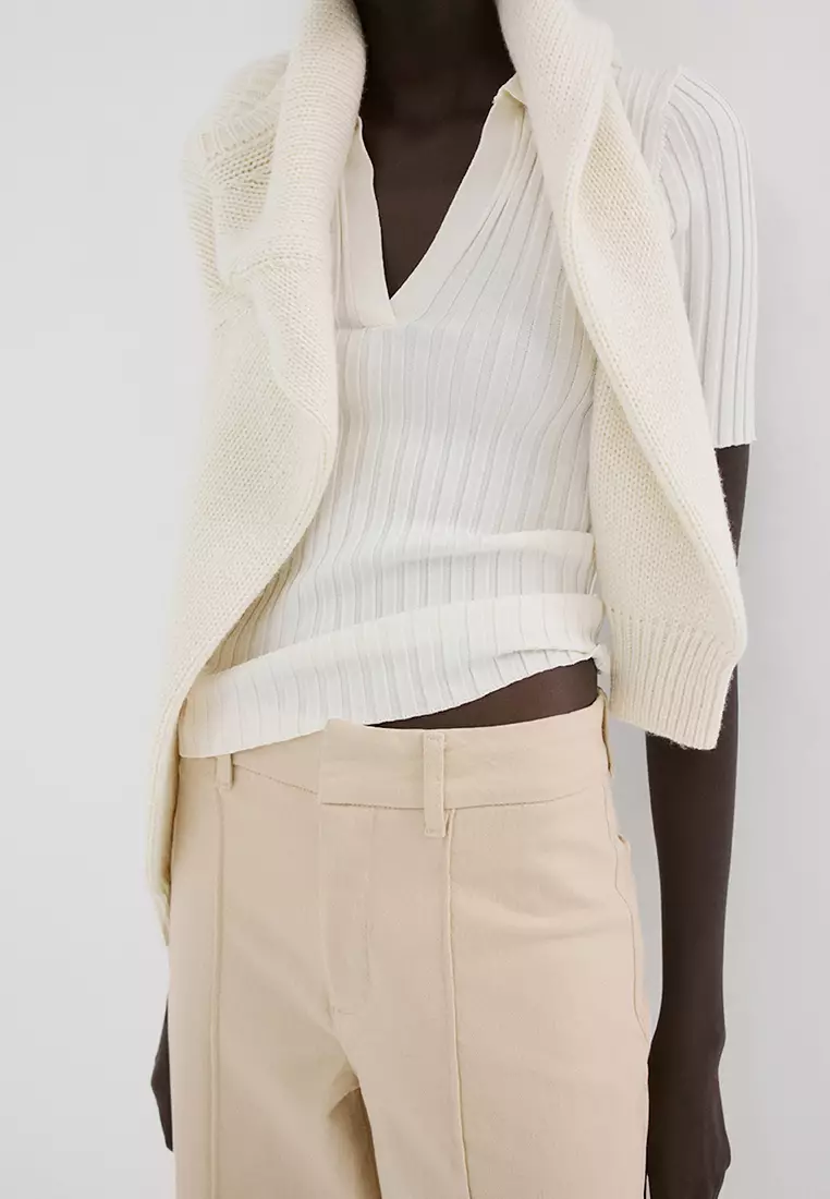 High-Waisted Wide Leg Jeans With Stitching