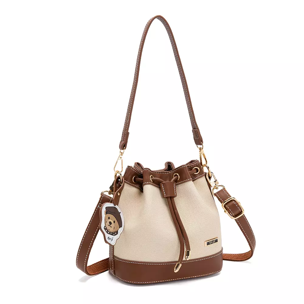 En-ji Monbin Handbag Wanita Warna Cream