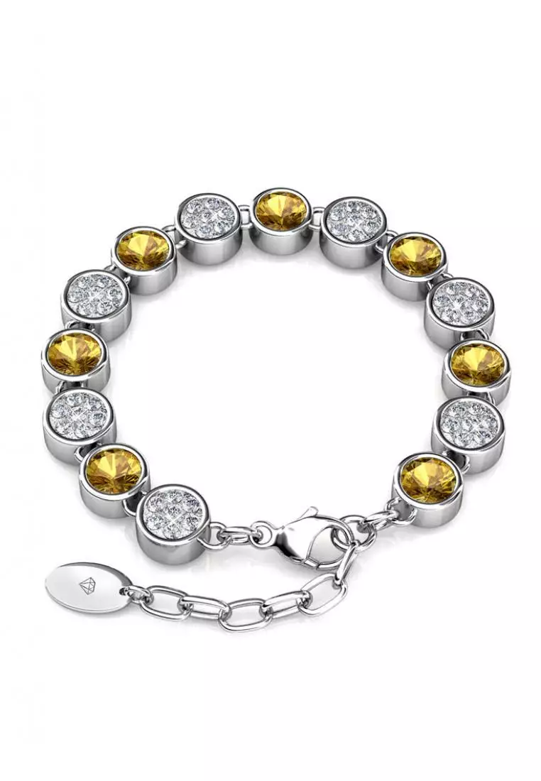 Myriad Birth Stone Bracelet November Citrine - Gelang Crystal Swarovski by Her Jewellery