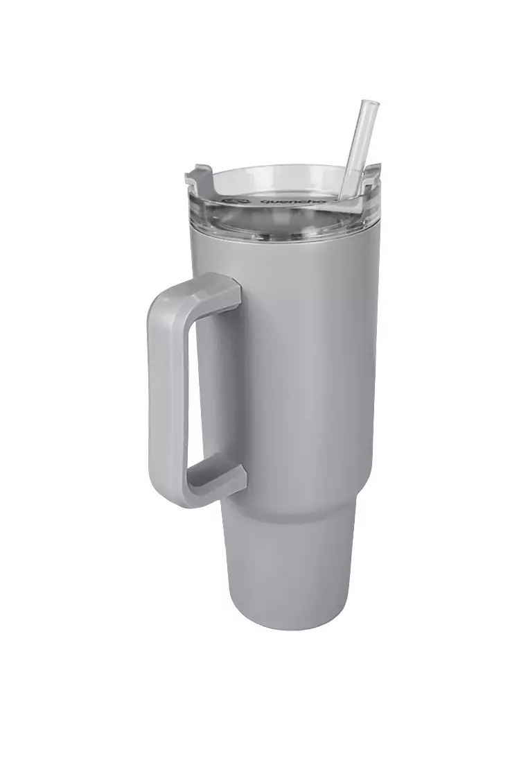 37oz Stainless Steel Straw Lid Insulated Mug Tumbler 1100ml Double Wall 24Hr Cold BPA-Free - Stone