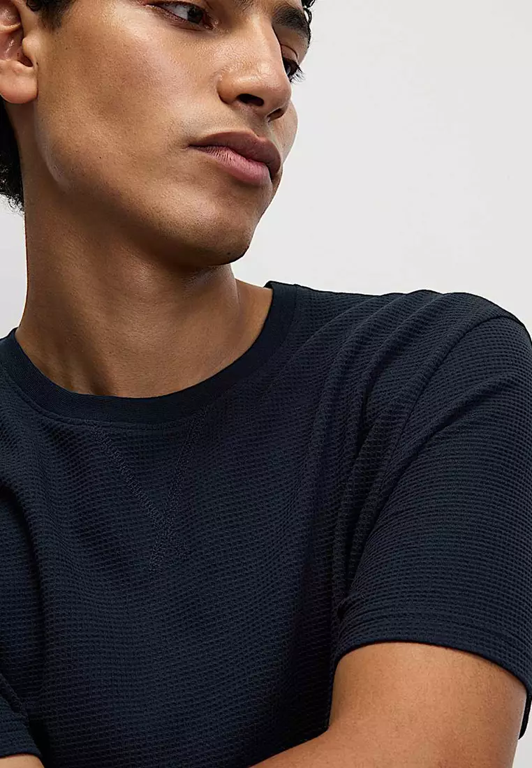 Pure Cotton Waffle Striped Pyjama Set