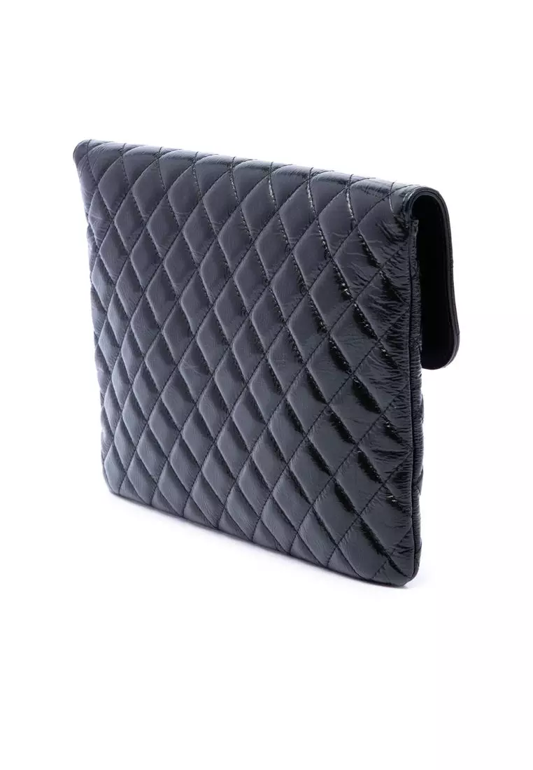 Pre-Loved Chanel Cc Quilted Patent Flap Clutch