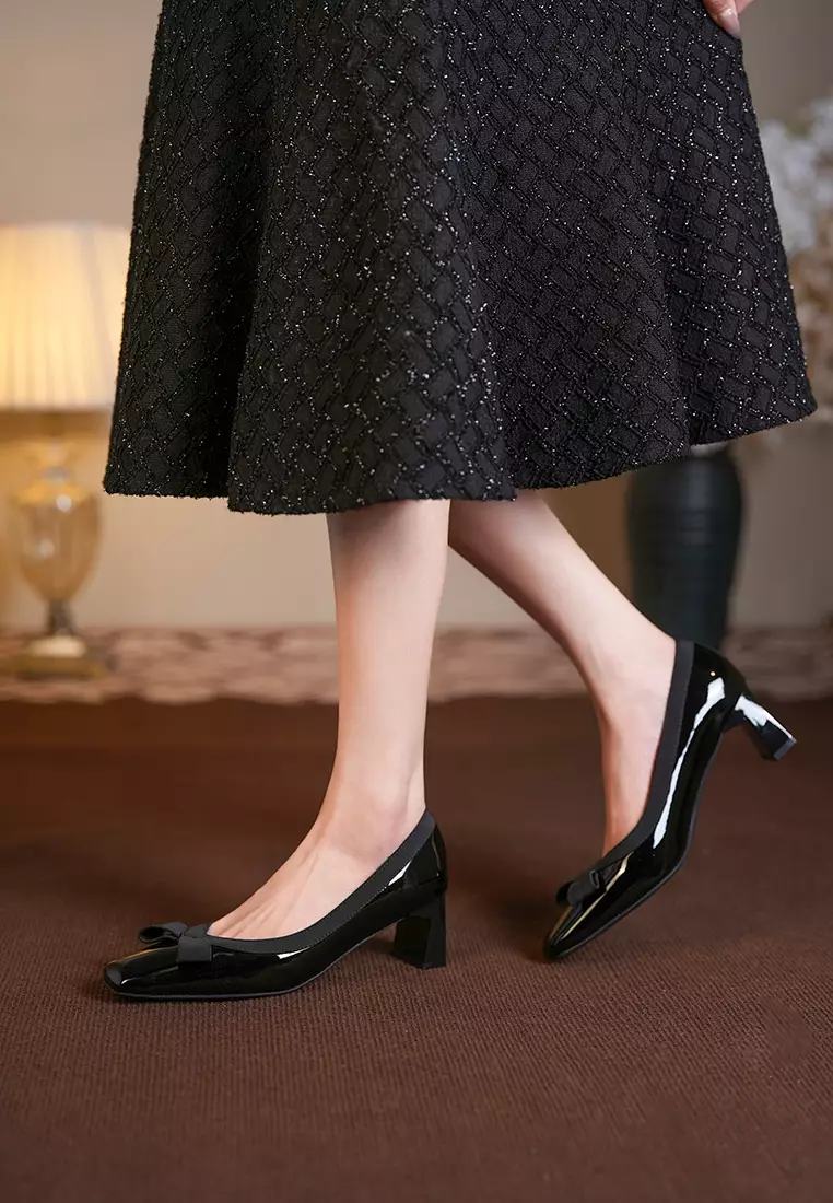 5CM 蝴蝶結漆皮高跟鞋 BY2355-9