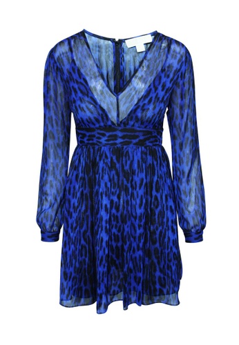MICHAEL MICHAEL KORS blue Pre-Loved michael michael kors Electric Blue Leopard Print Dress 8AAE0AAE4391AEGS_1