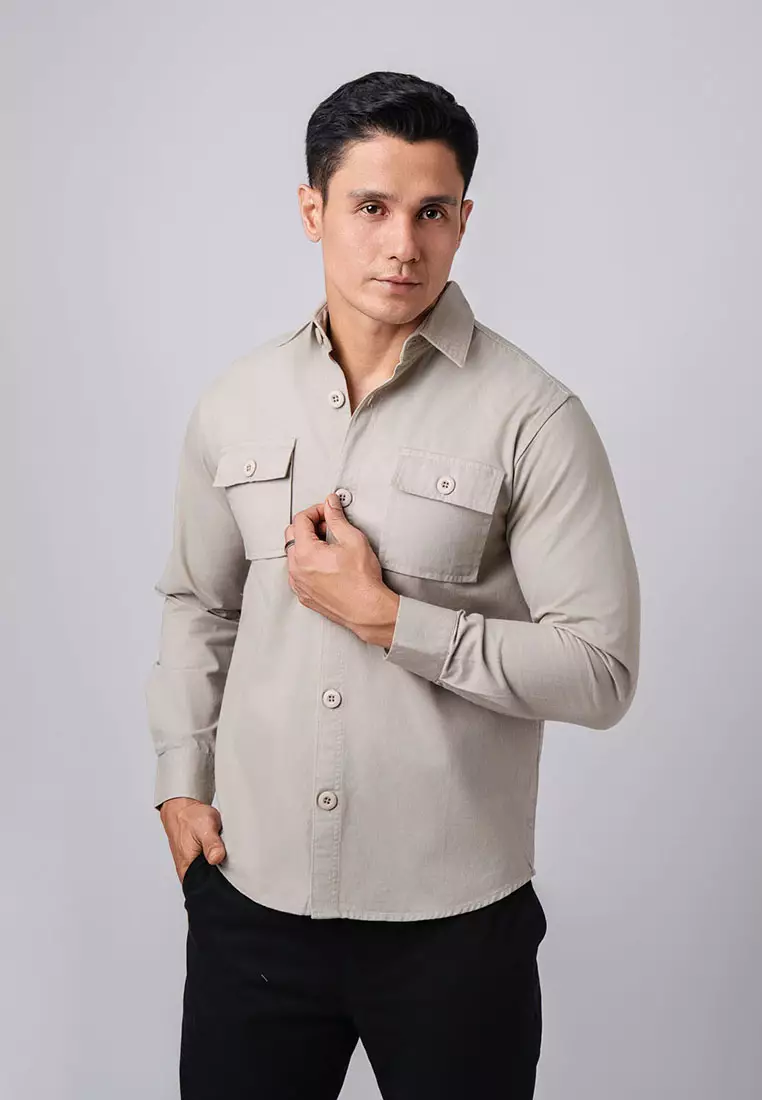 Jacket Shacket Workwear Shirt Light Beige