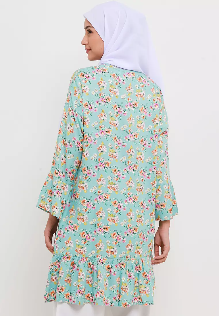 MFMW Suniari Tunik Hijau Motif Bunga