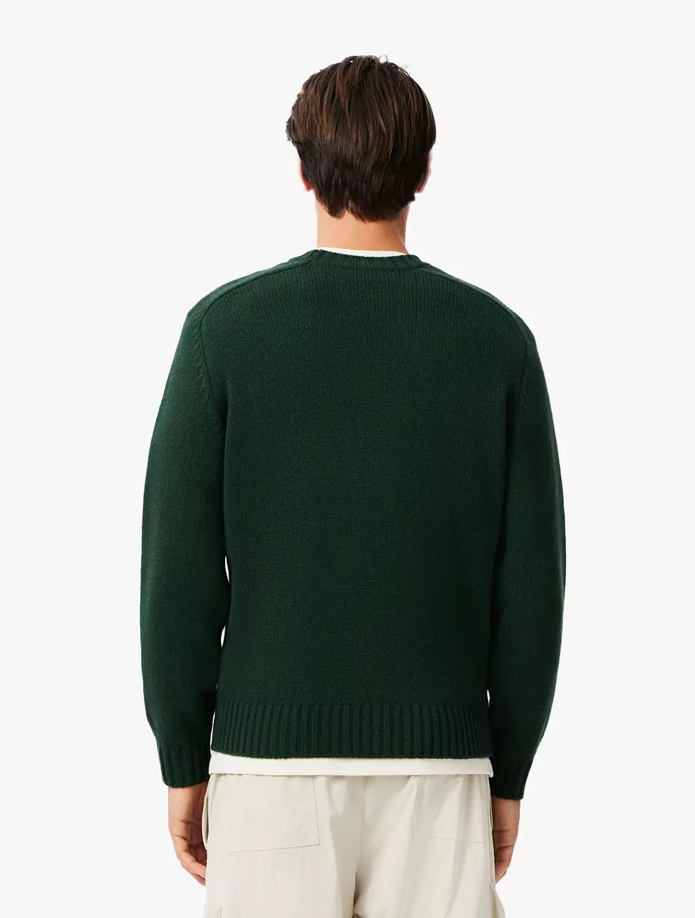 Crocodile Motif Carded Wool Sweater - Green