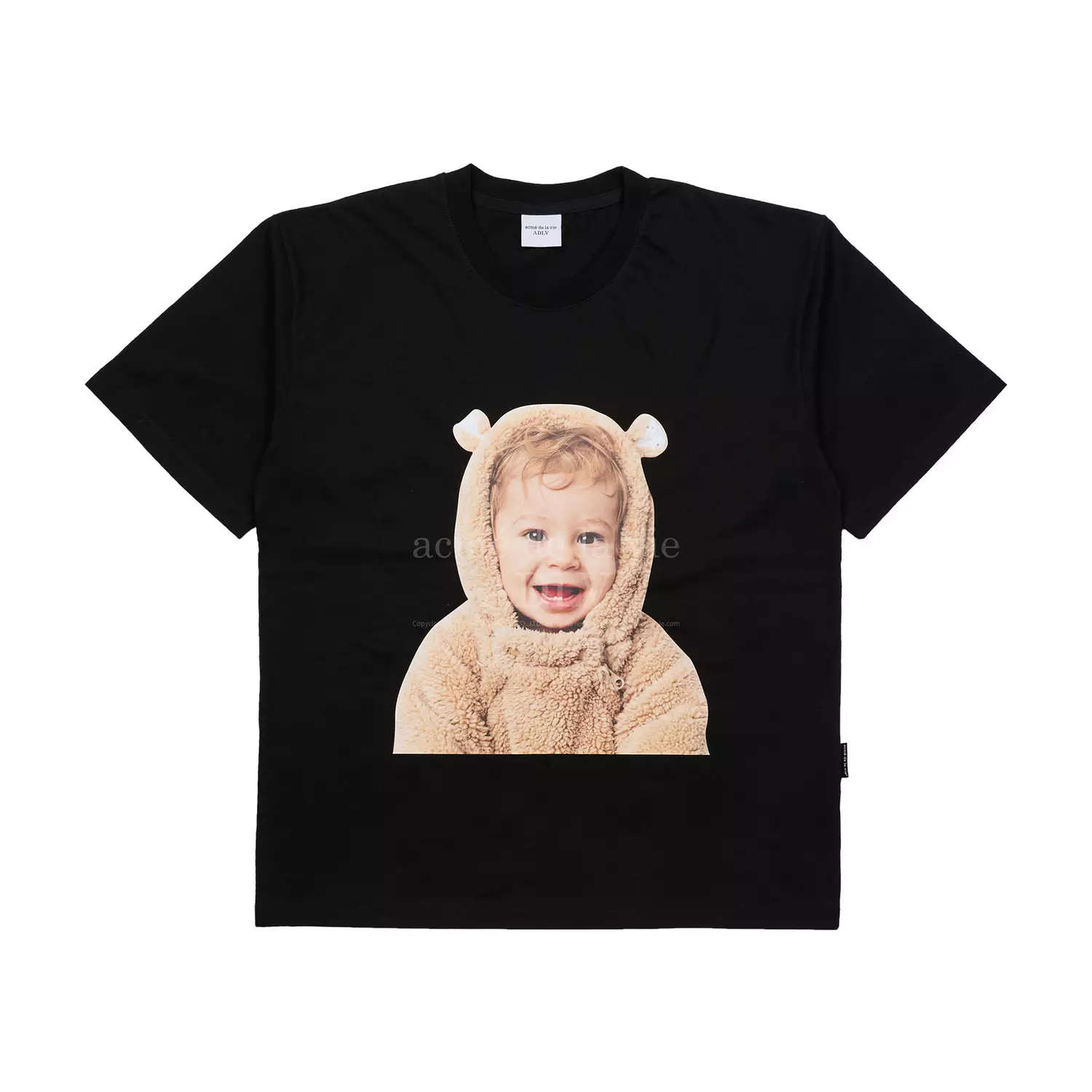 BABY FACE BEAR DOLL T-SHIRT BLACK
