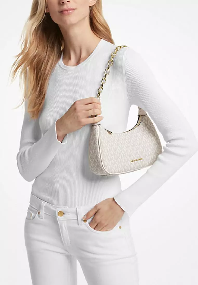 Michael Kors Cora Medium Zip Pouchette Light Cream Multi