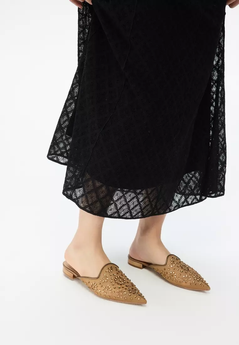 NAROLIN (Bronze) - Women's Leather Mules