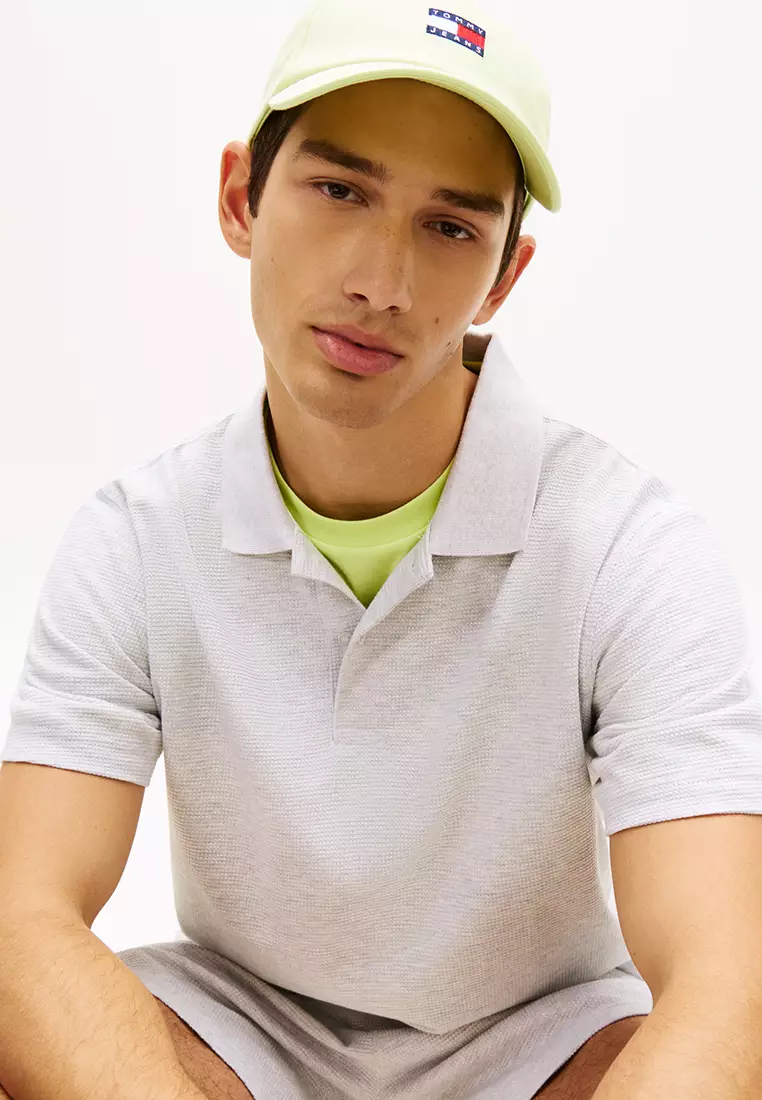 Badge Regular Fit Waffle Knit Polo Shirt - Tommy Jeans