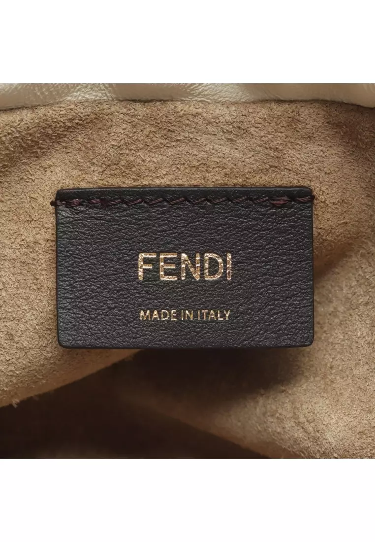 Pre-Loved Fendi Mamma Baguette Small Handbag leather white 2WAY