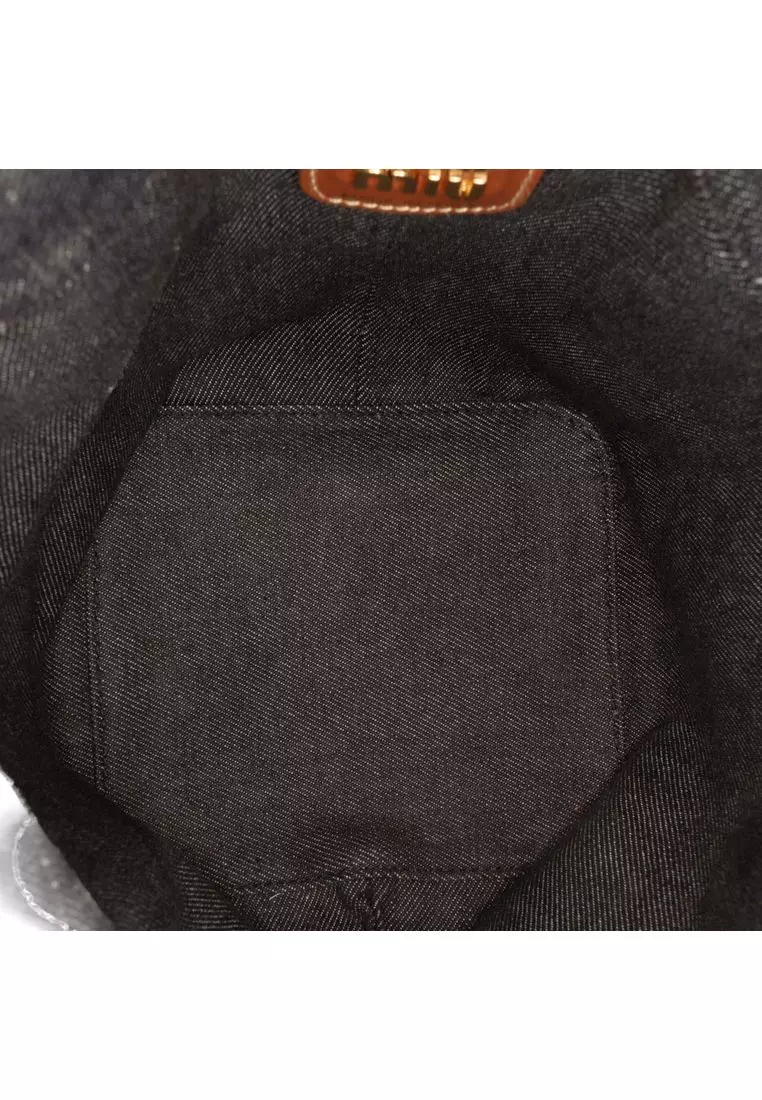 Pre-Loved Miu Miu Denim Logo Bucket Bag
