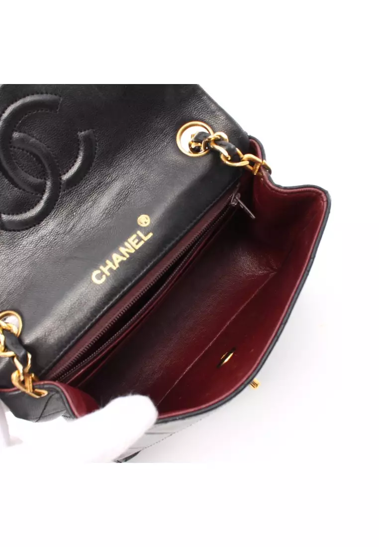 Buy Chanel Pre-loved CHANEL mini matelasse chain shoulder bag lambskin black  gold hardware vintage 2023 Online