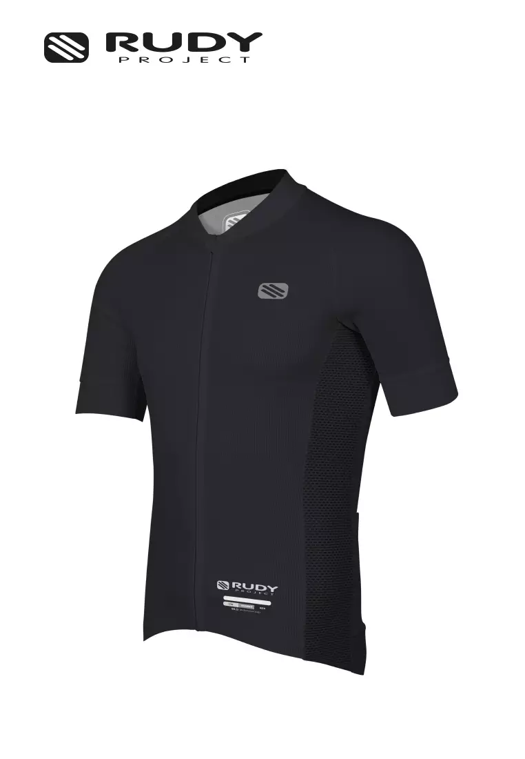 Core Emblem Cycling Jersey – Black | Breathable Performance Apparel