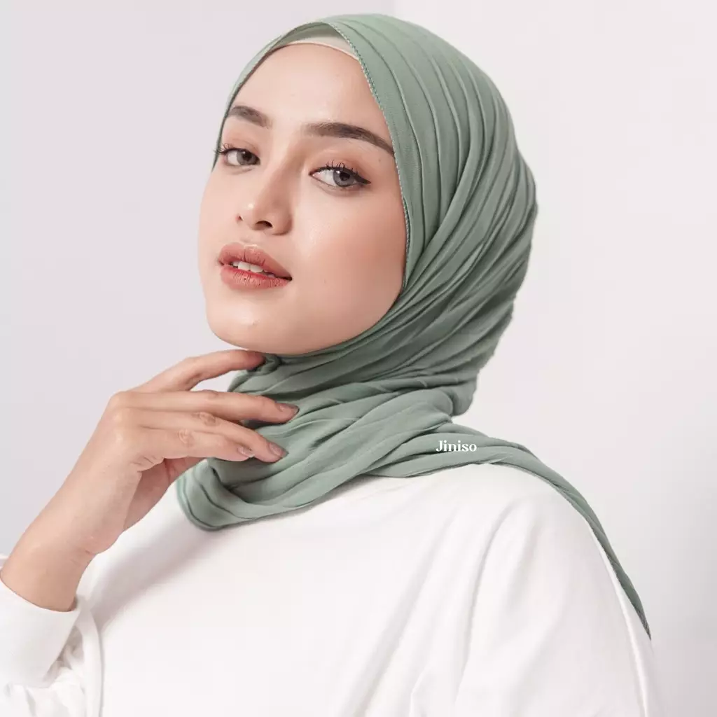 AURA Active Hijab Pashmina Full Plisket Wave