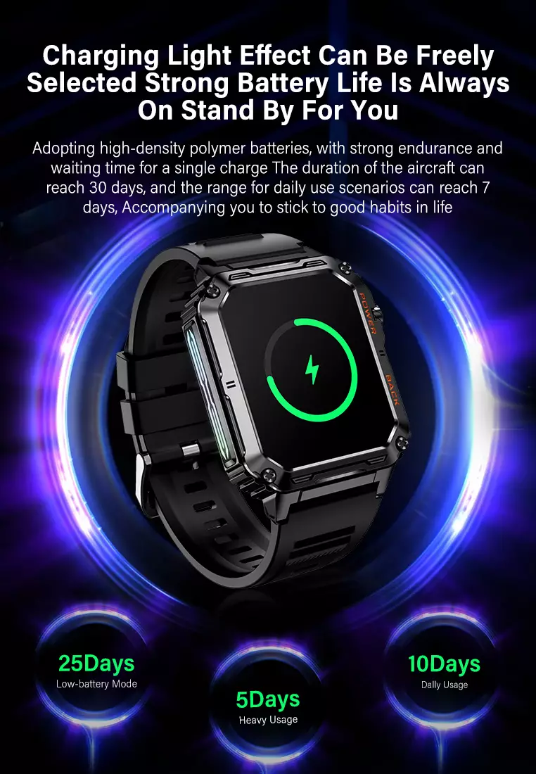 Smart Watch P3 Anti-scratch Jam Running Pria Pace 100+ Sports Mode Bluetooth Call Smartwatch 380mAh Long Battery Life Black