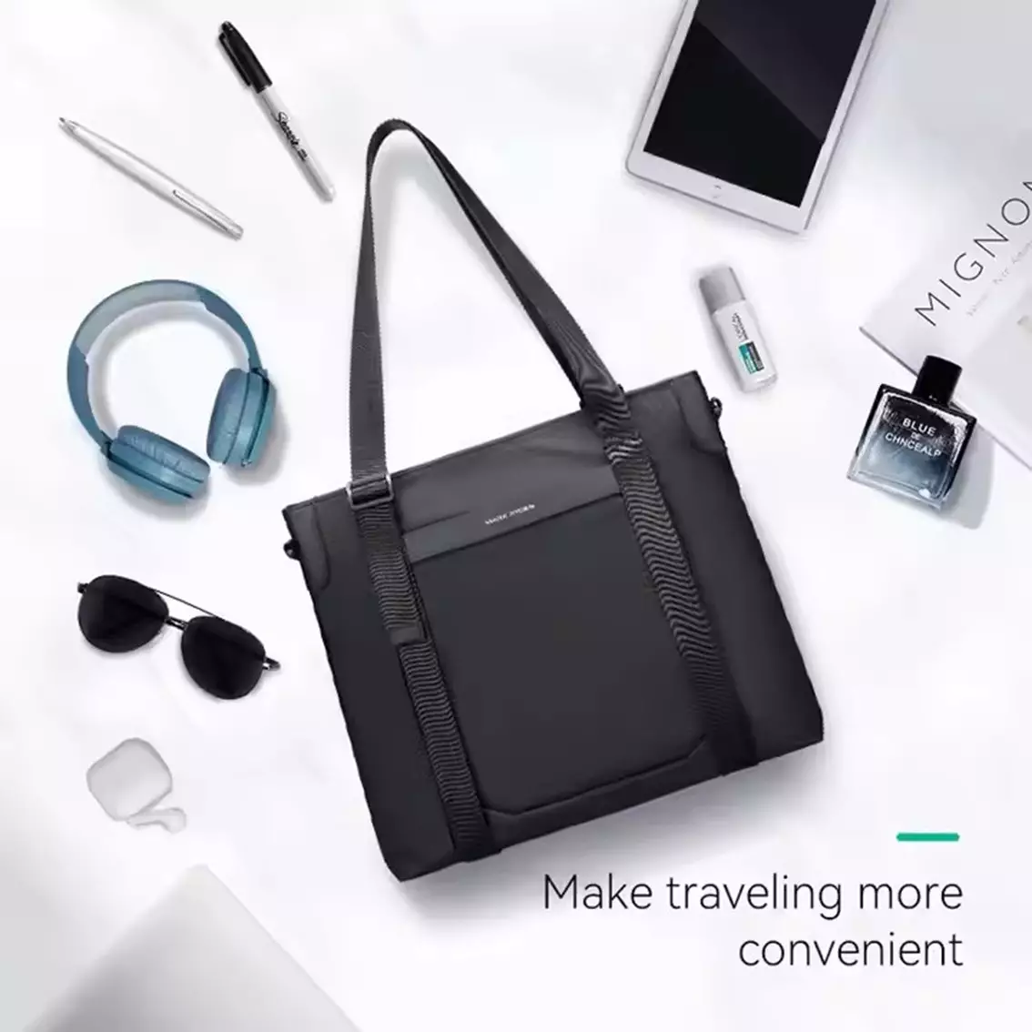 Mark Ryden Tas Jinjing Sling Shoulder Messenger Bag Briefcase Selempang Kerja Kantor Bisnis Laptop MR569-BLACK