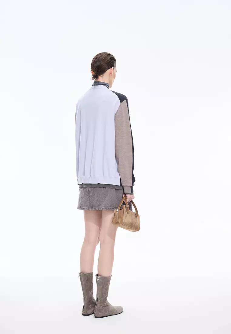 巴素兰羊毛宽松中长款开襟针织衫