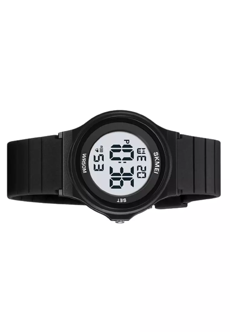 Jam Tangan Wanita 2303 Digital Rubber ORIGINAL - Black White