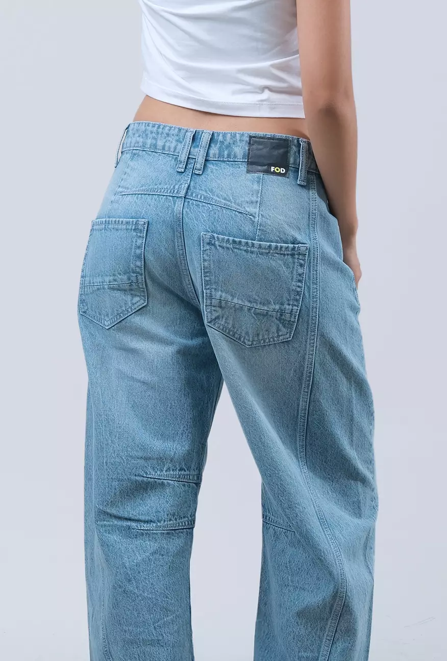 Celana Jeans Wanita Barnet Barrel Light Blue