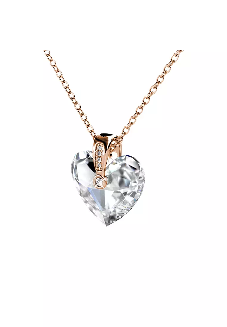 Zephyr Heart Pendant RG - Kalung Crystal Swarovksi by Her Jewellery