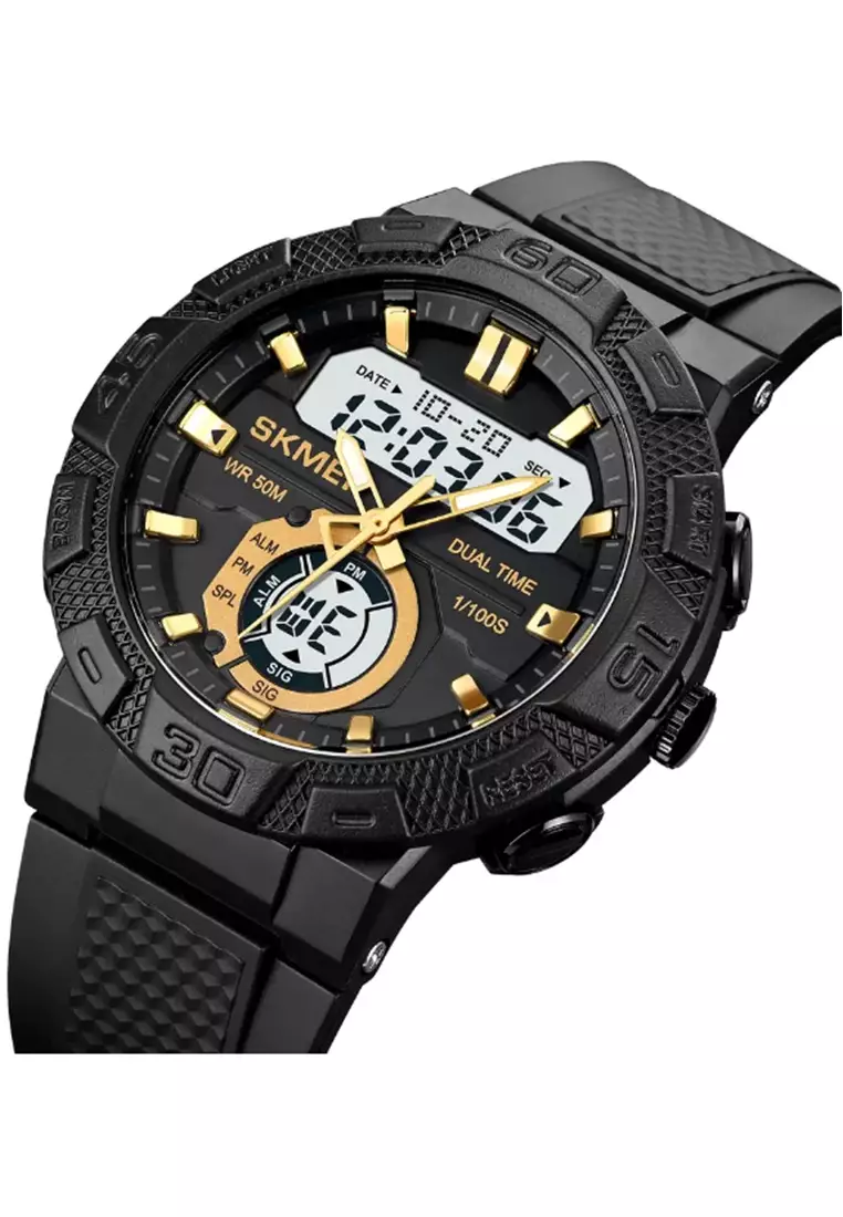 Jam Tangan Analog Digital Pria Waterproof Many Function Strap Tali Material PU Silicone IR38 ORIGINAL