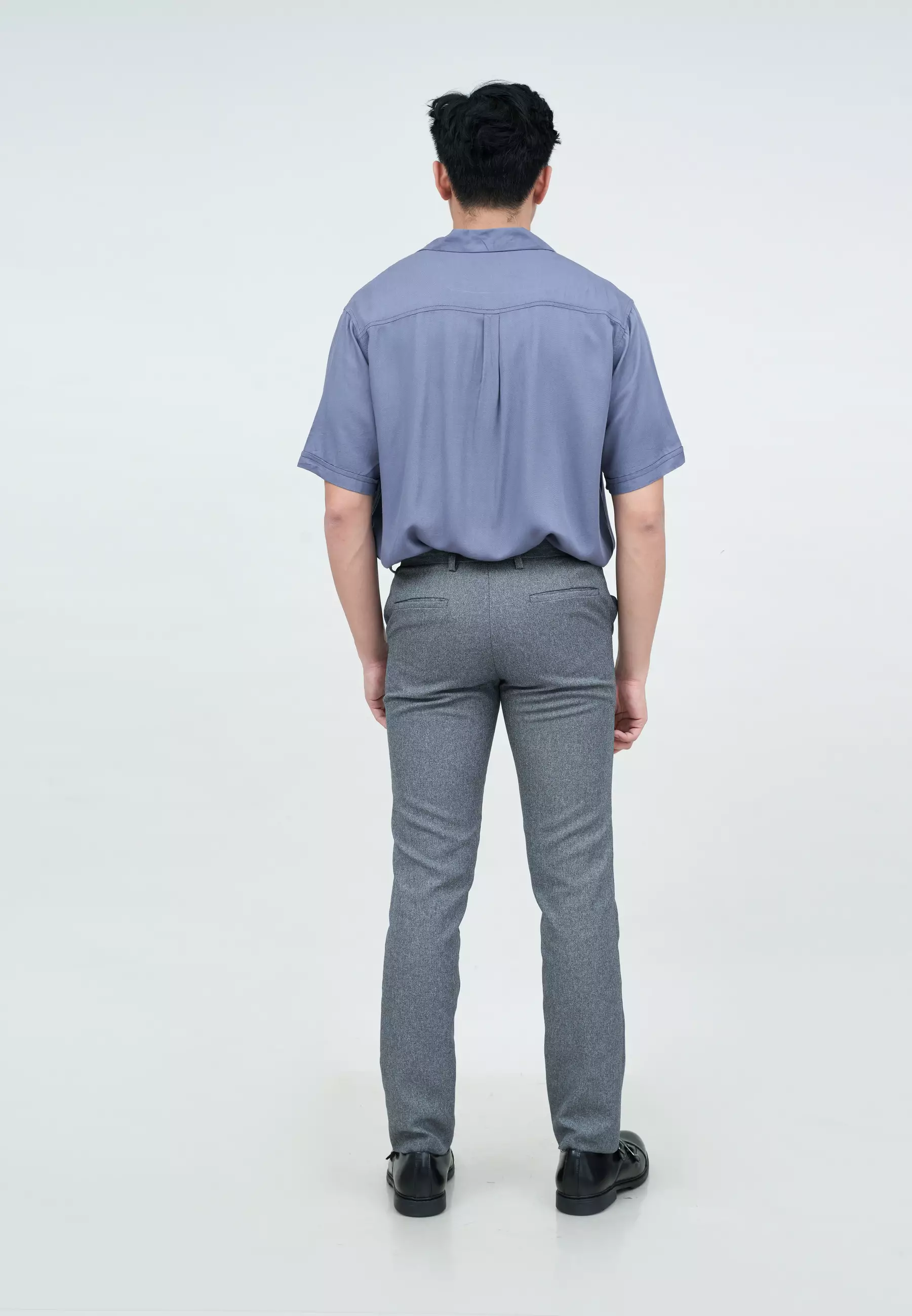 Houseofcuff Kemeja Bowling Lengan Pendek Rayon Shirt Biru