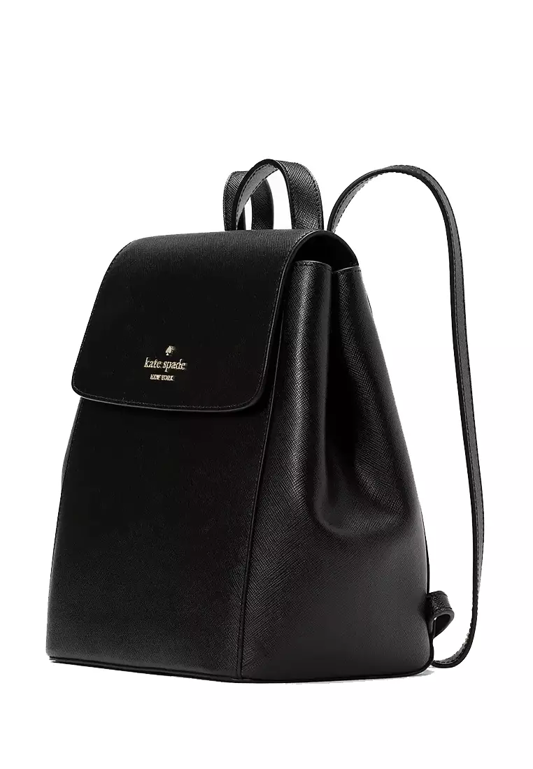 Kate spade black sale leather backpack purse